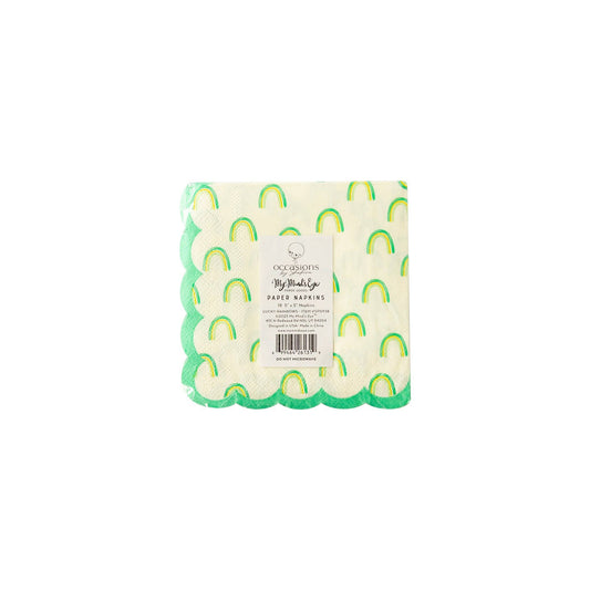 Foiled Rainbow Scallop Cocktail Napkins