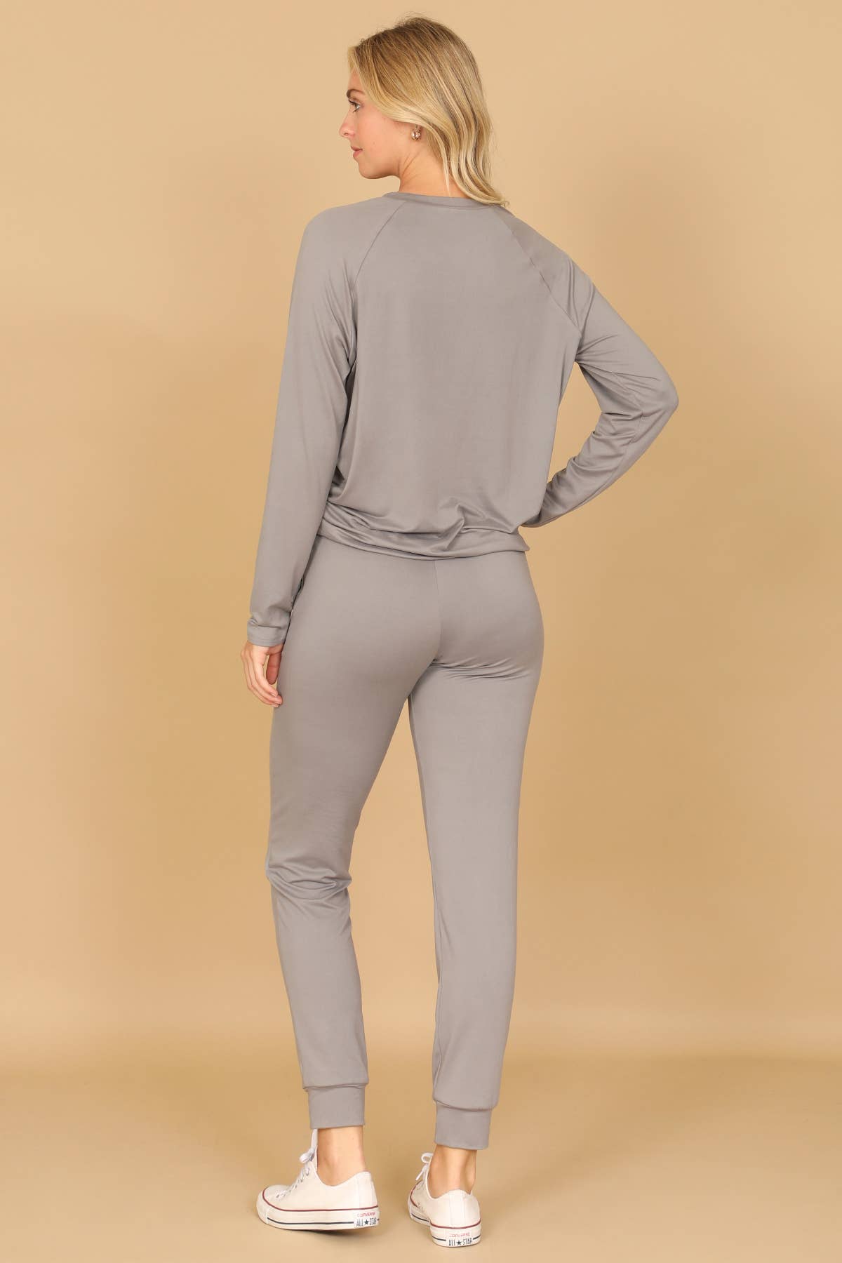 Solid Long Sleeve Jogger Set