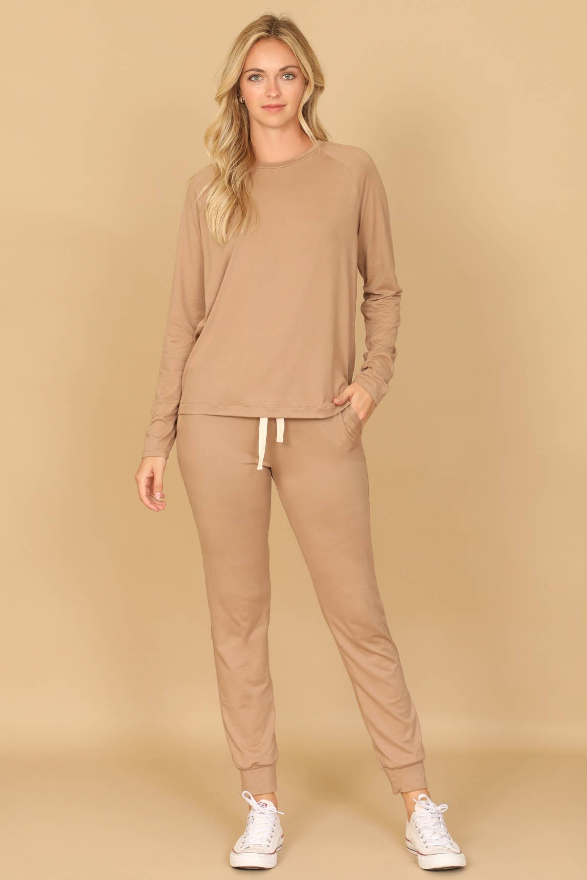 Solid Long Sleeve Jogger Set