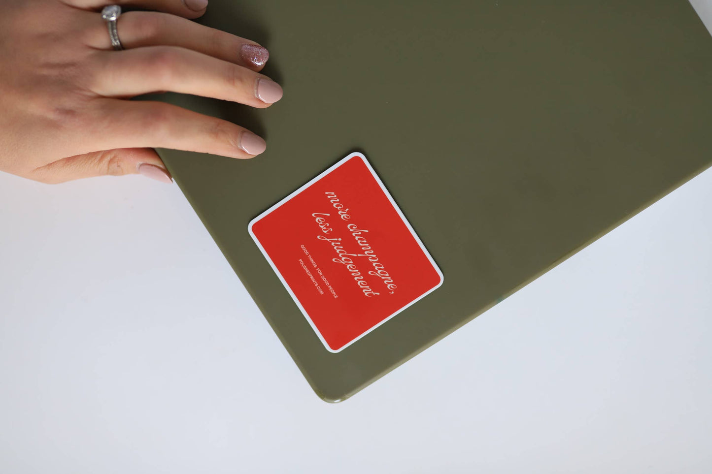 More Champagne Red Waterproof Sticker