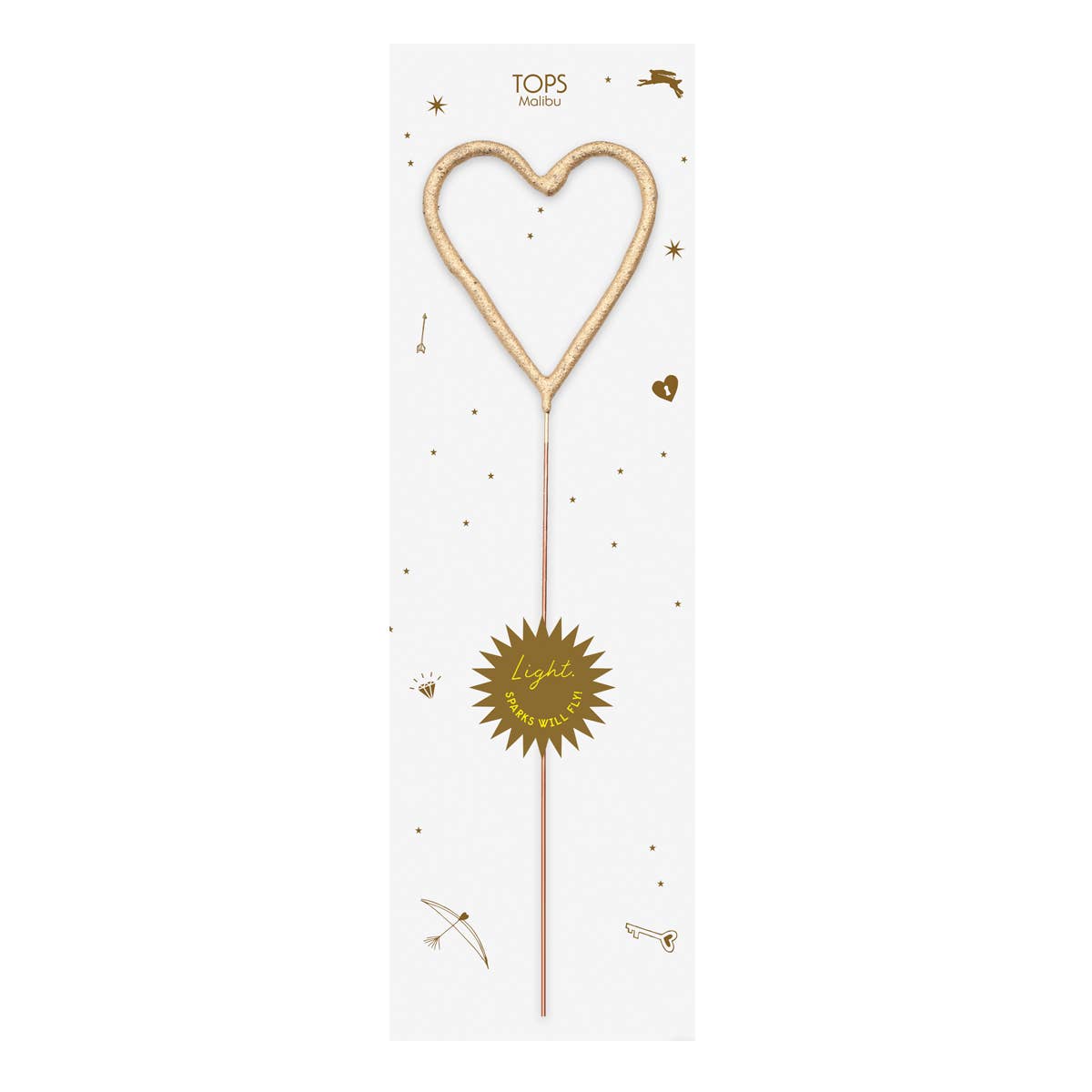 Heart Big Golden Sparkler Wand