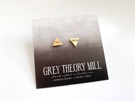 "Bad Bitch" Hand Stamped Earrings