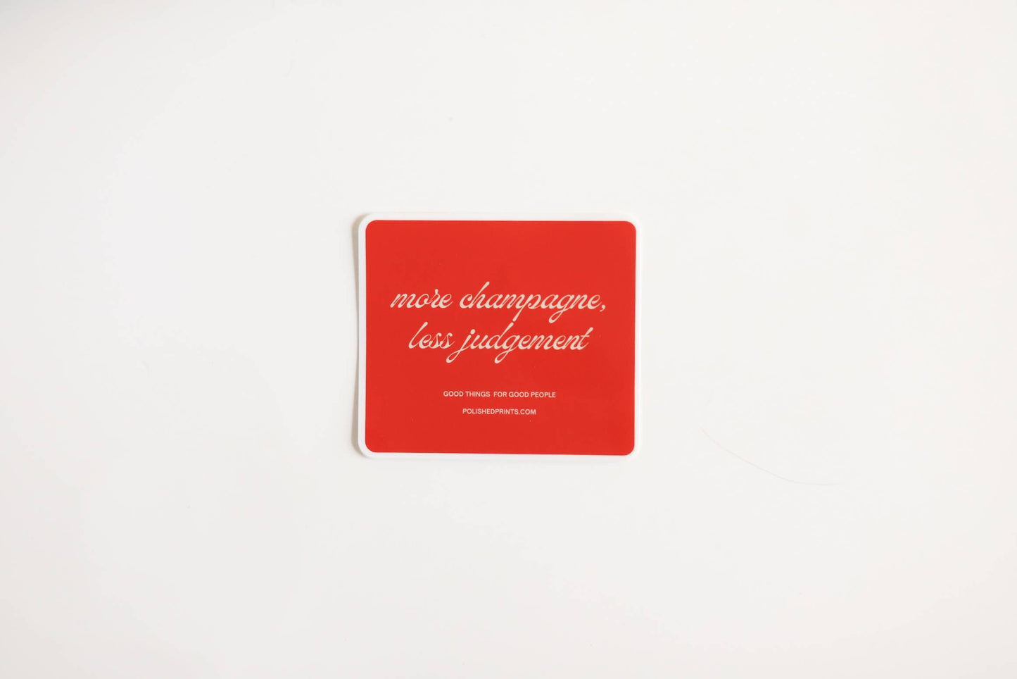 More Champagne Red Waterproof Sticker