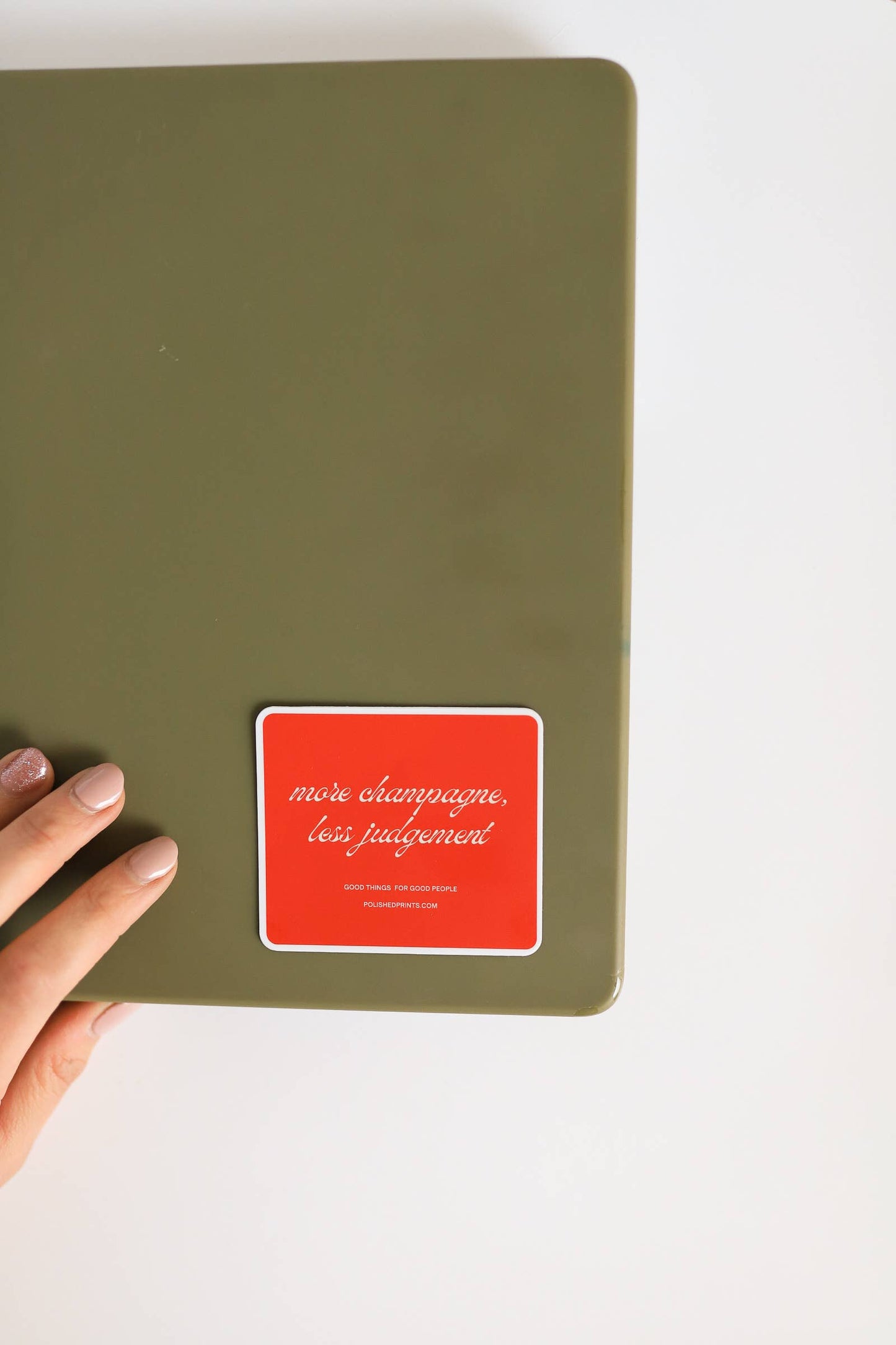 More Champagne Red Waterproof Sticker