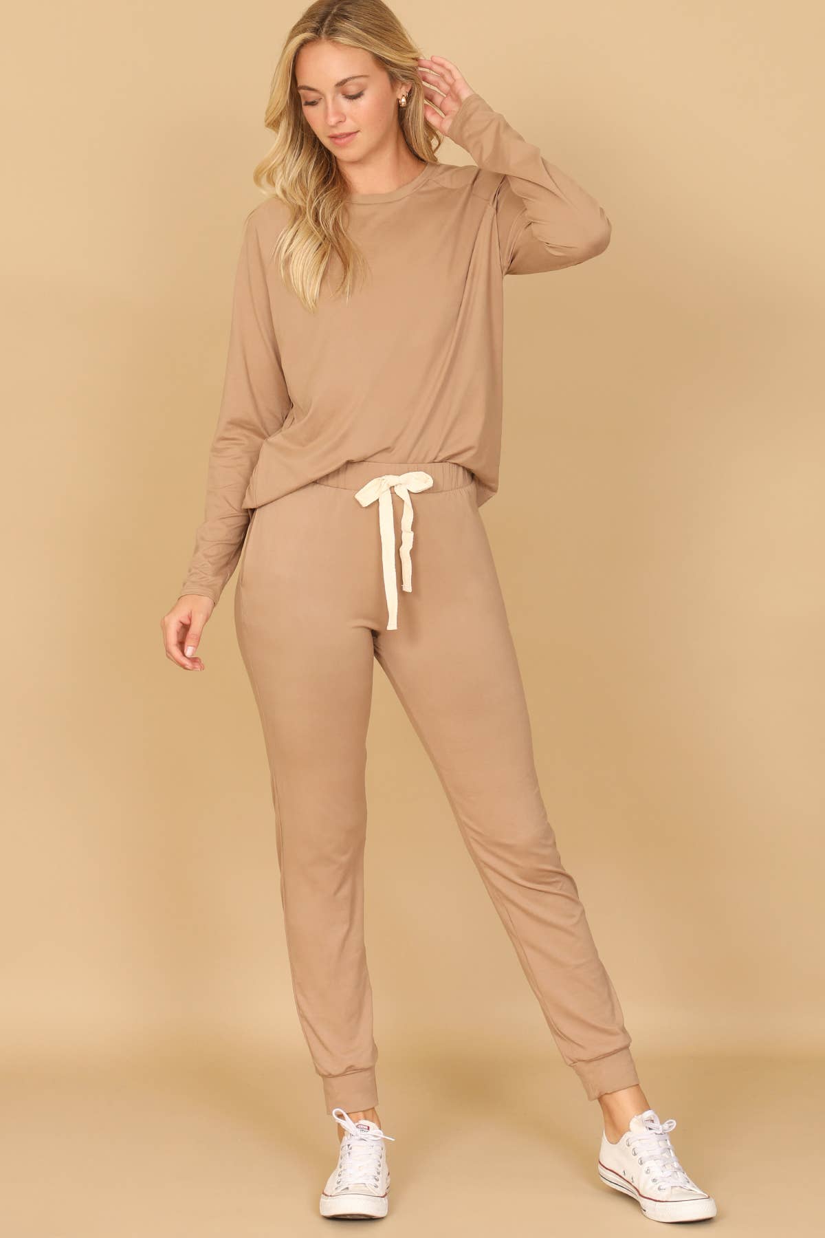 Solid Long Sleeve Jogger Set