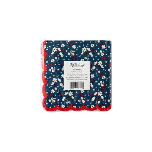 Liberty Floral Scallop Cocktail Napkins