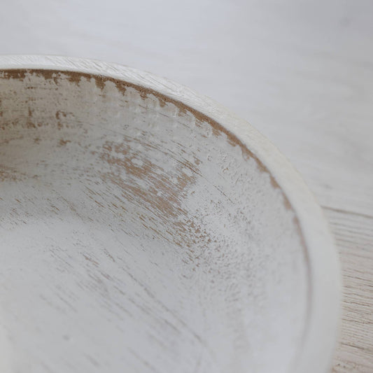 Decorative Wood Bowl - Whitewash - Favorite Little Things Co