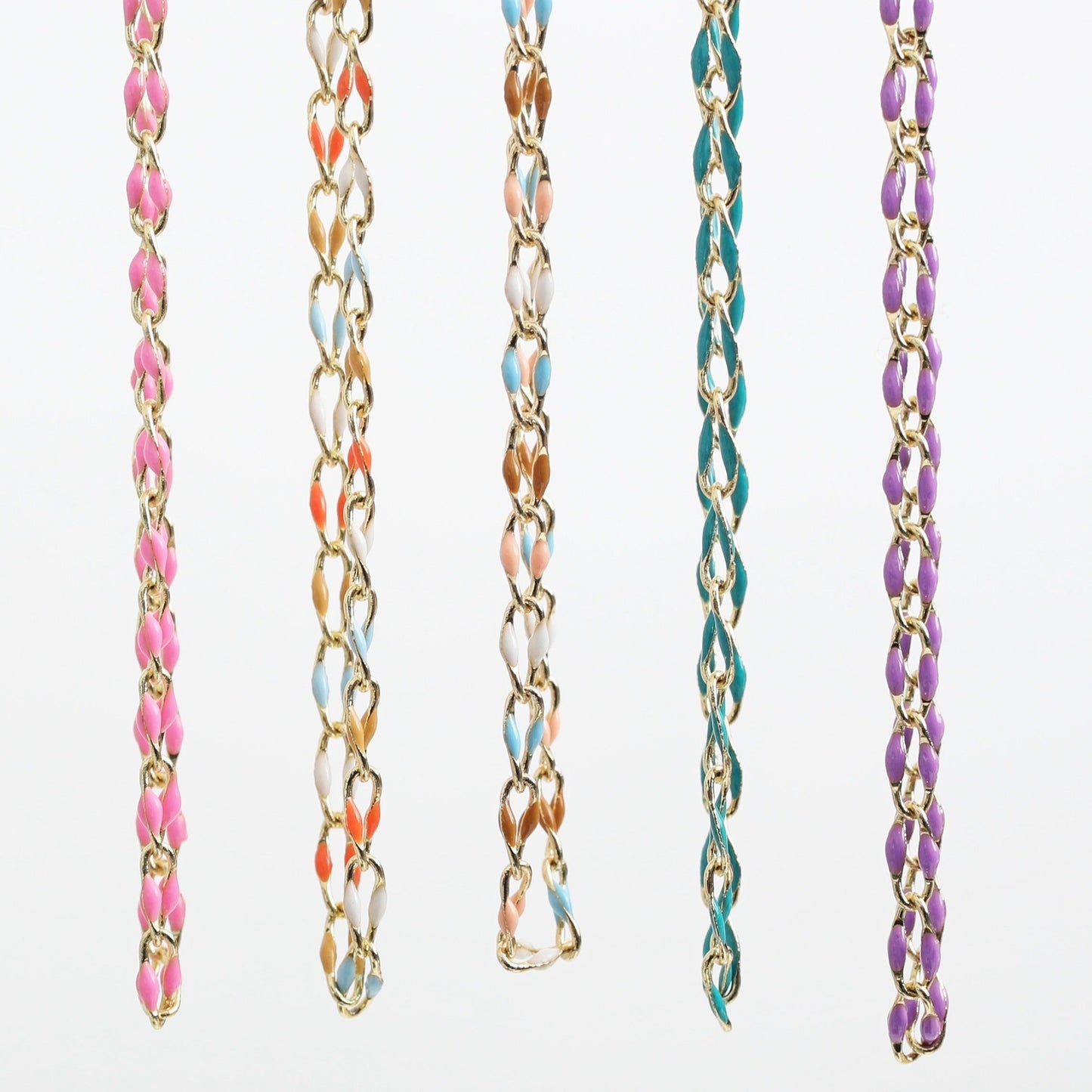 "The Topanga" Enamel and Gold Chain Bracelet