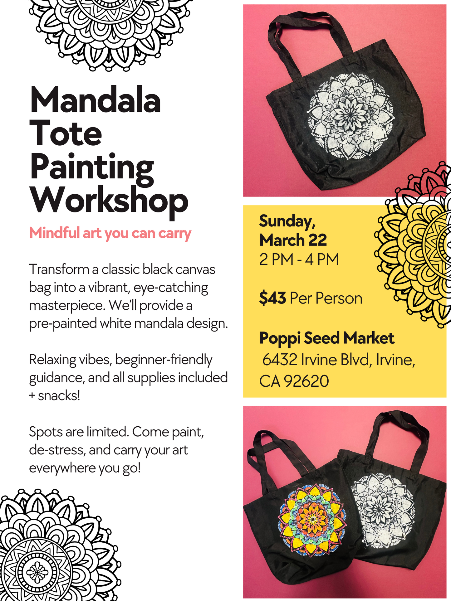 Mandala Tote Painting Workshop