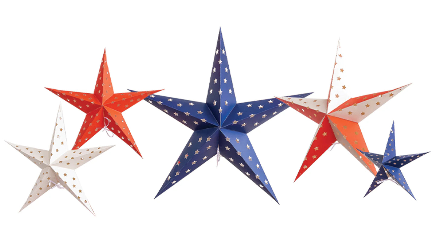 Stars and Striped Decorative Hanging Stars