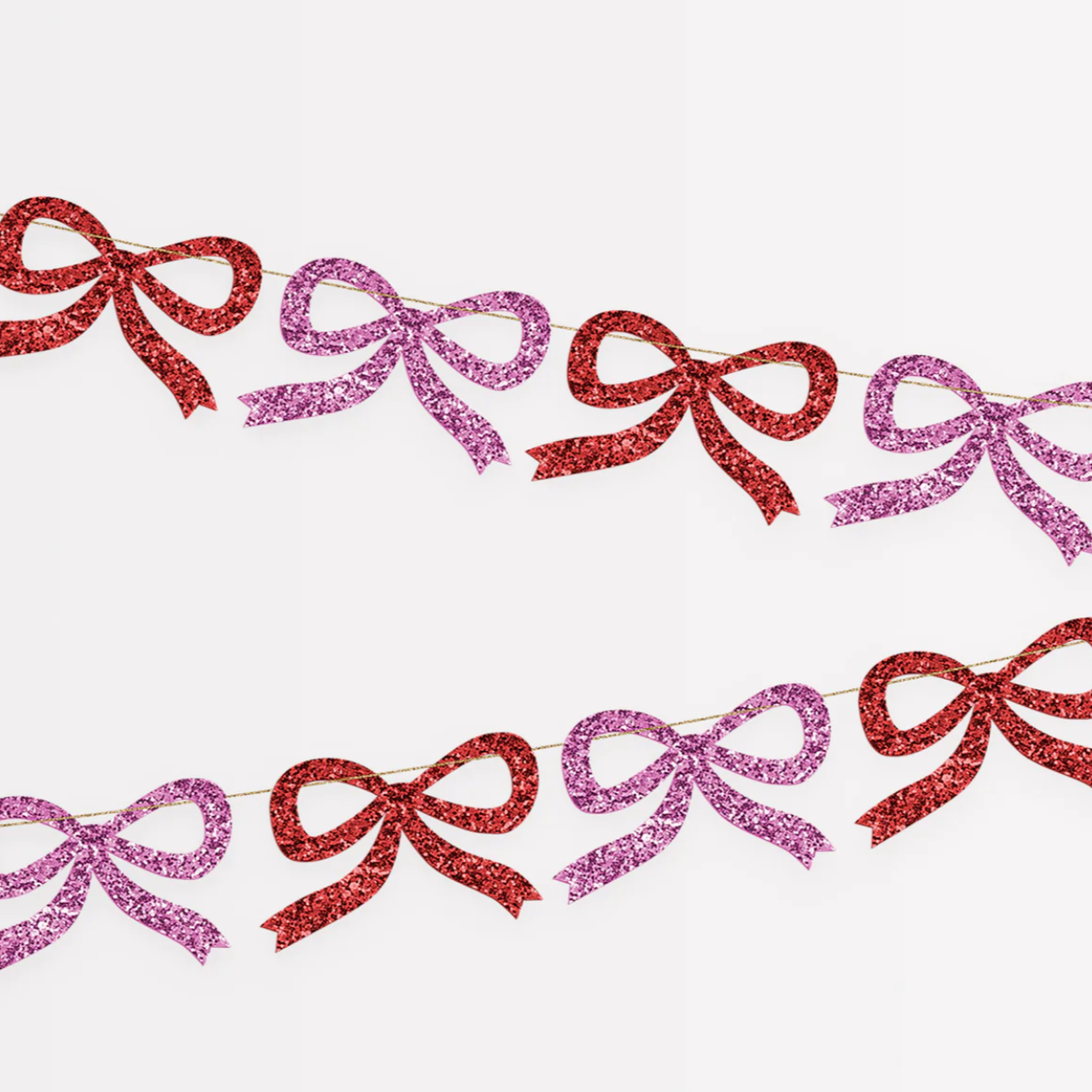 Meri Meri Red & Pink Glitter Bow Garland