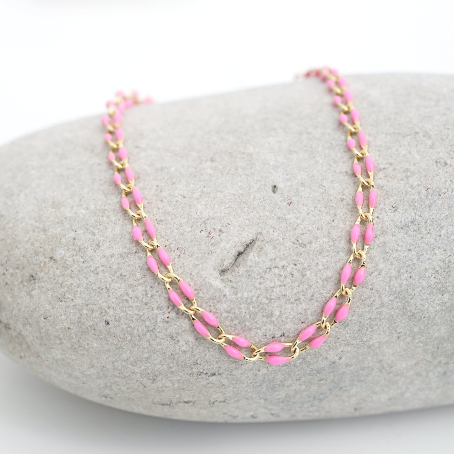 "The Topanga" Enamel and Gold Chain Bracelet