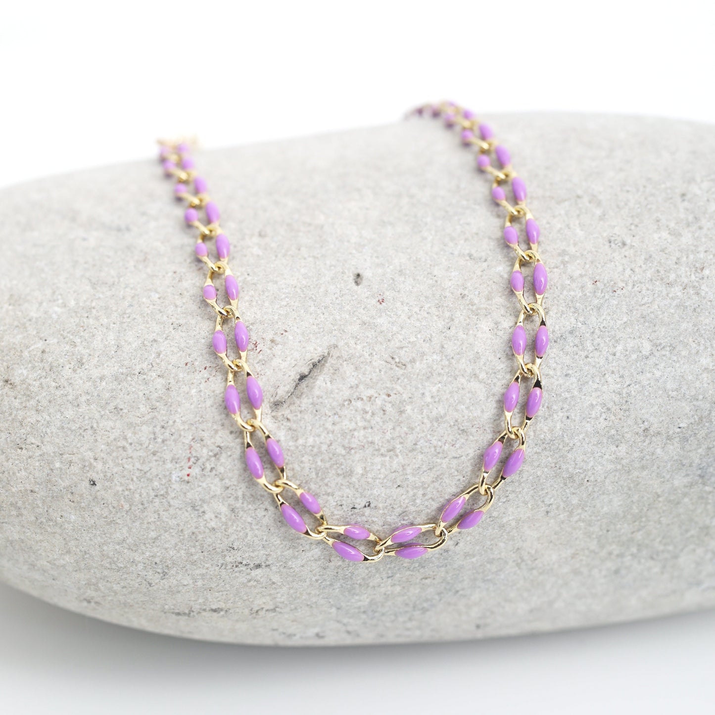 "The Topanga" Enamel and Gold Chain Bracelet