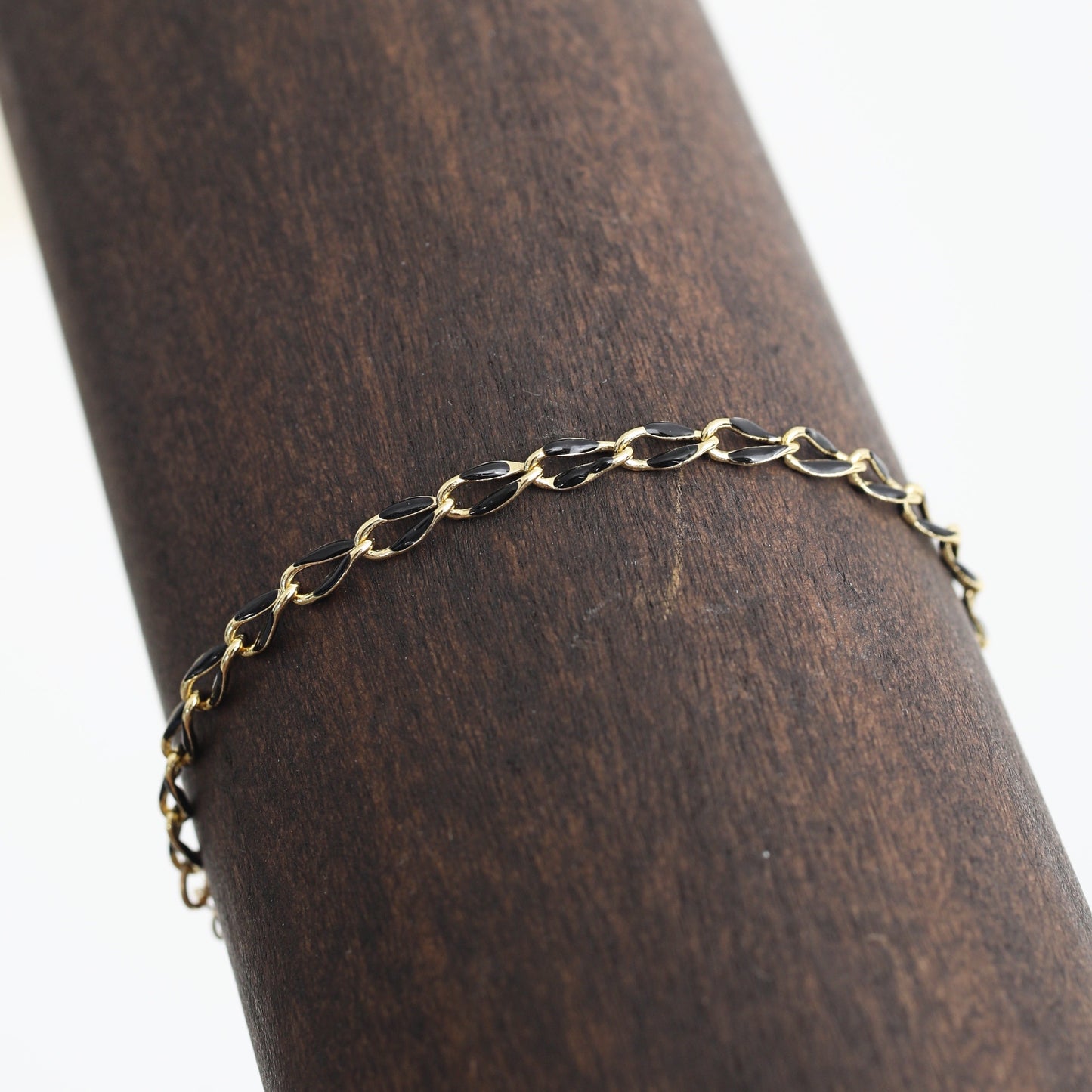"The Topanga" Enamel and Gold Chain Bracelet