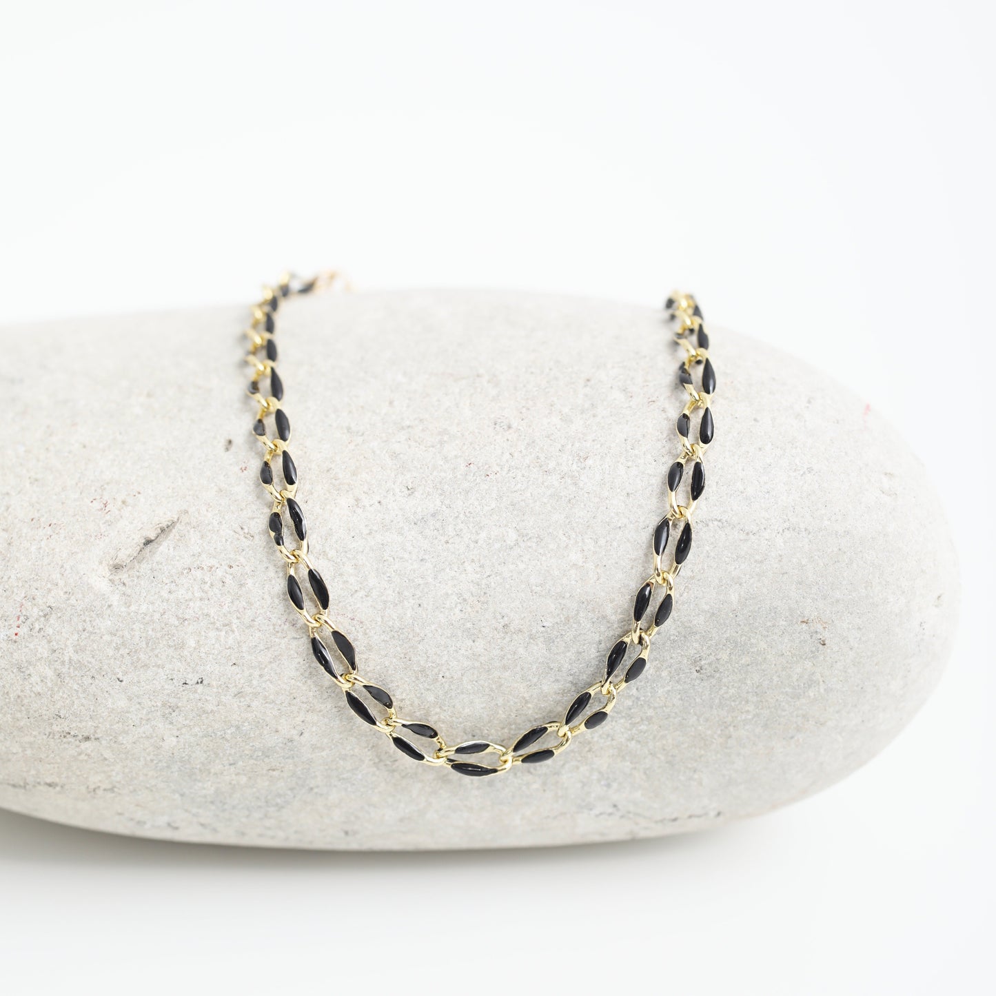 "The Topanga" Enamel and Gold Chain Bracelet