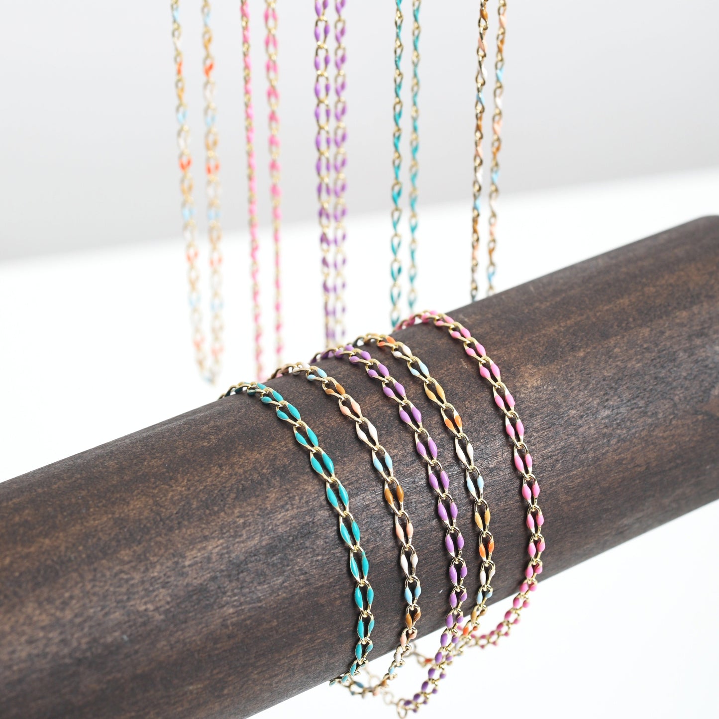 "The Topanga" Enamel and Gold Chain Bracelet