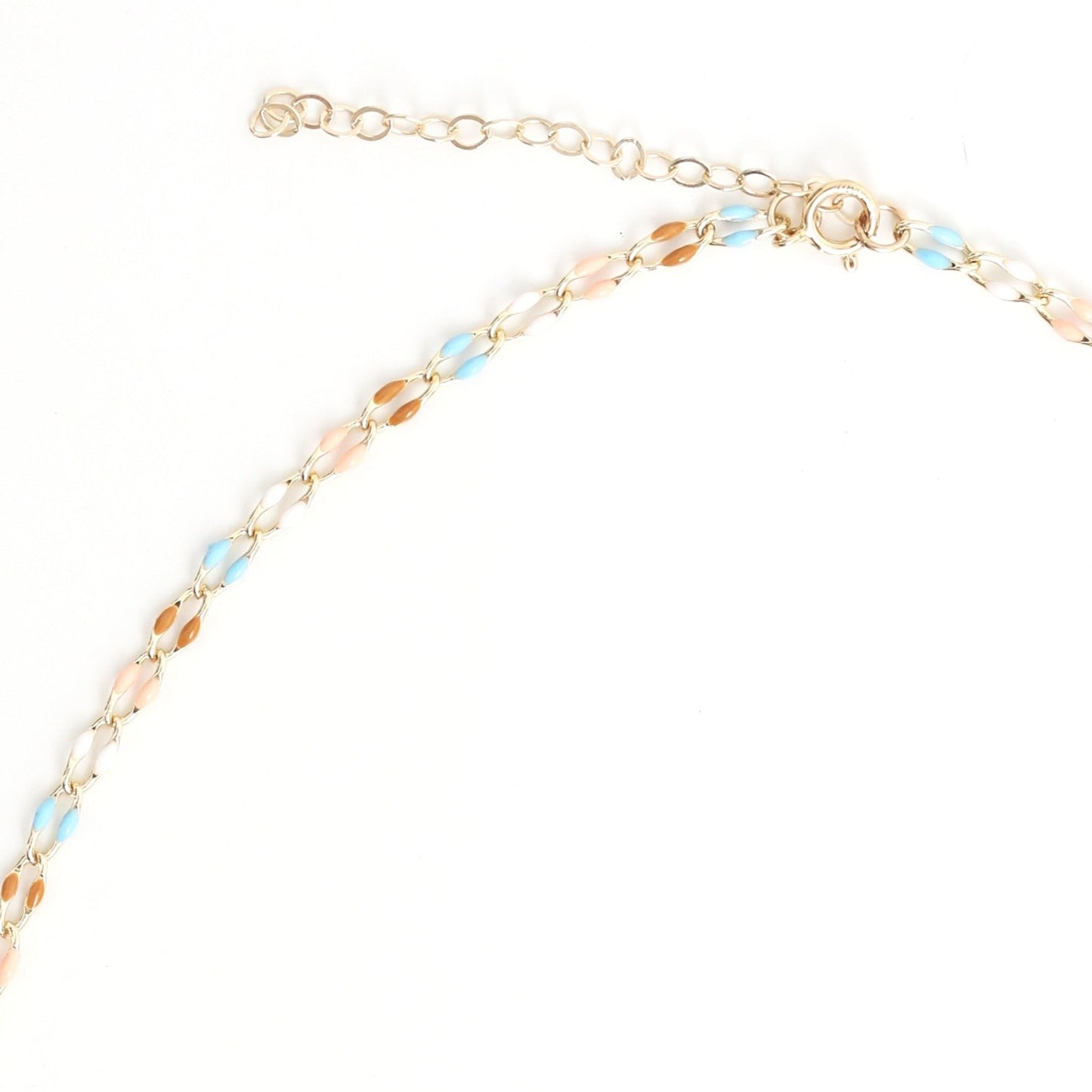 "The Topanga" Enamel and Gold Chain Bracelet
