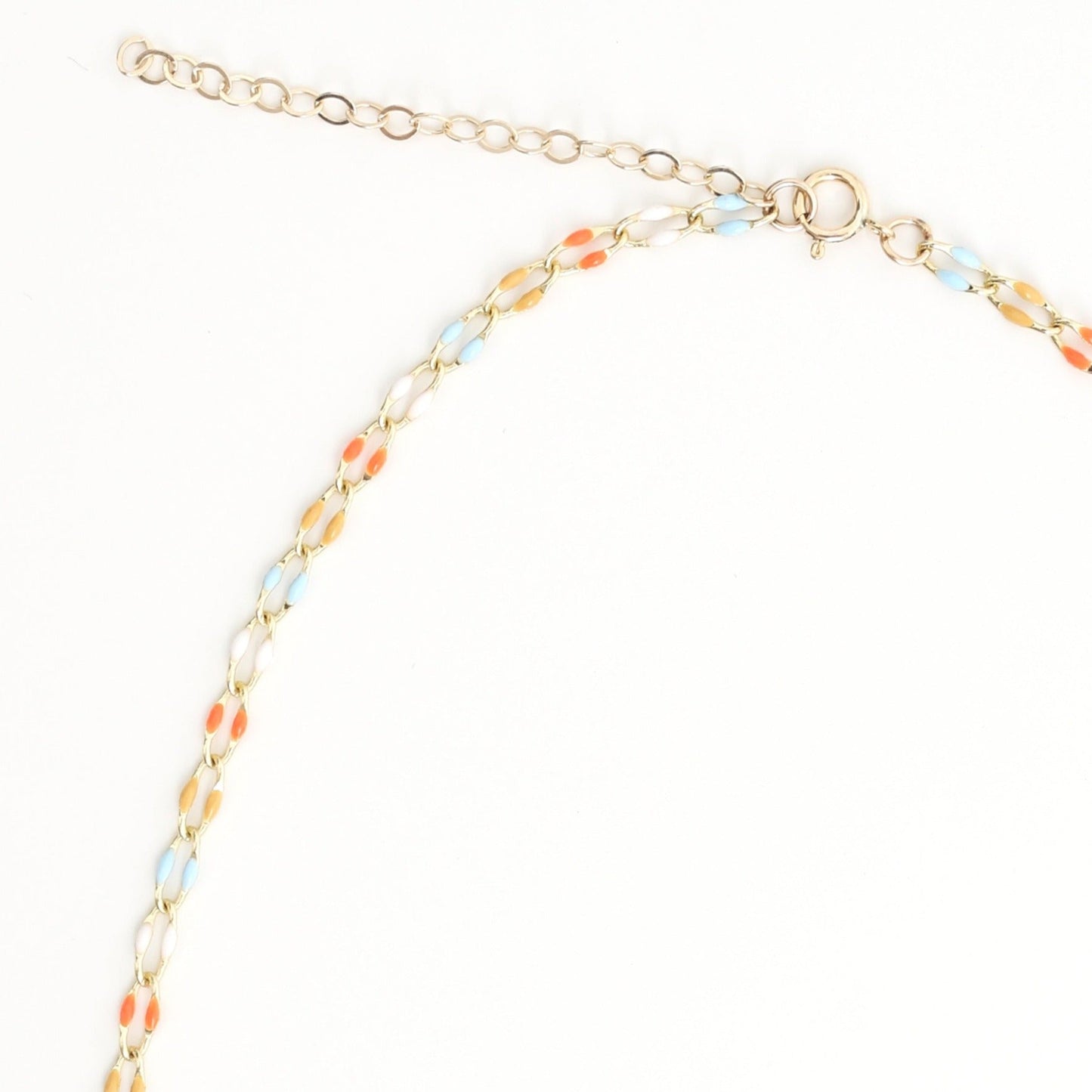 "The Topanga" Enamel and Gold Chain Bracelet