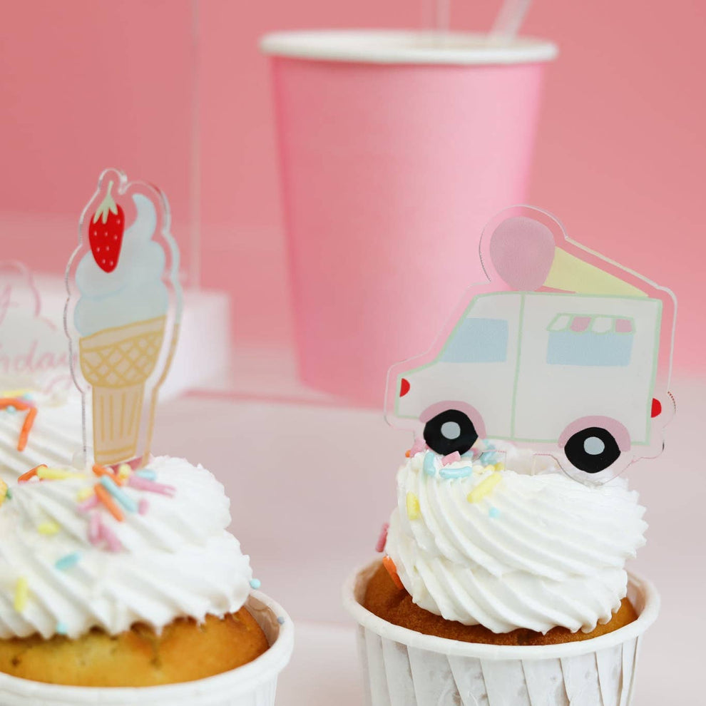 We All Scream For Ice Cream Acrylic Mini Topper Set