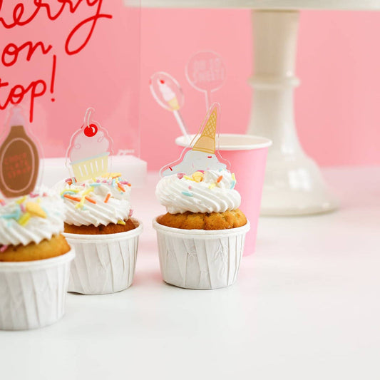 We All Scream For Ice Cream Acrylic Mini Topper Set