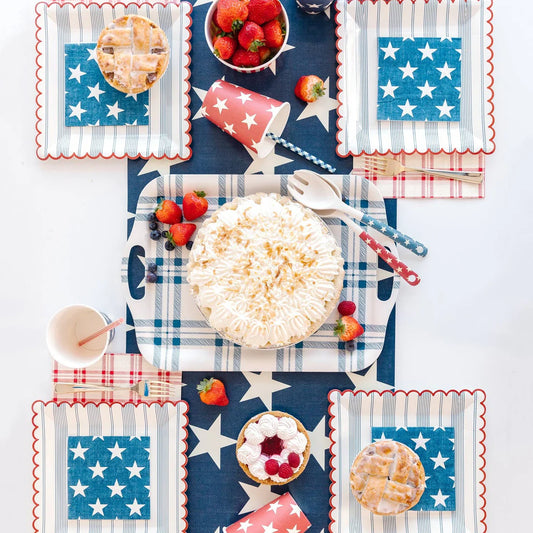 Red Plaid Paper Dinner Napkins