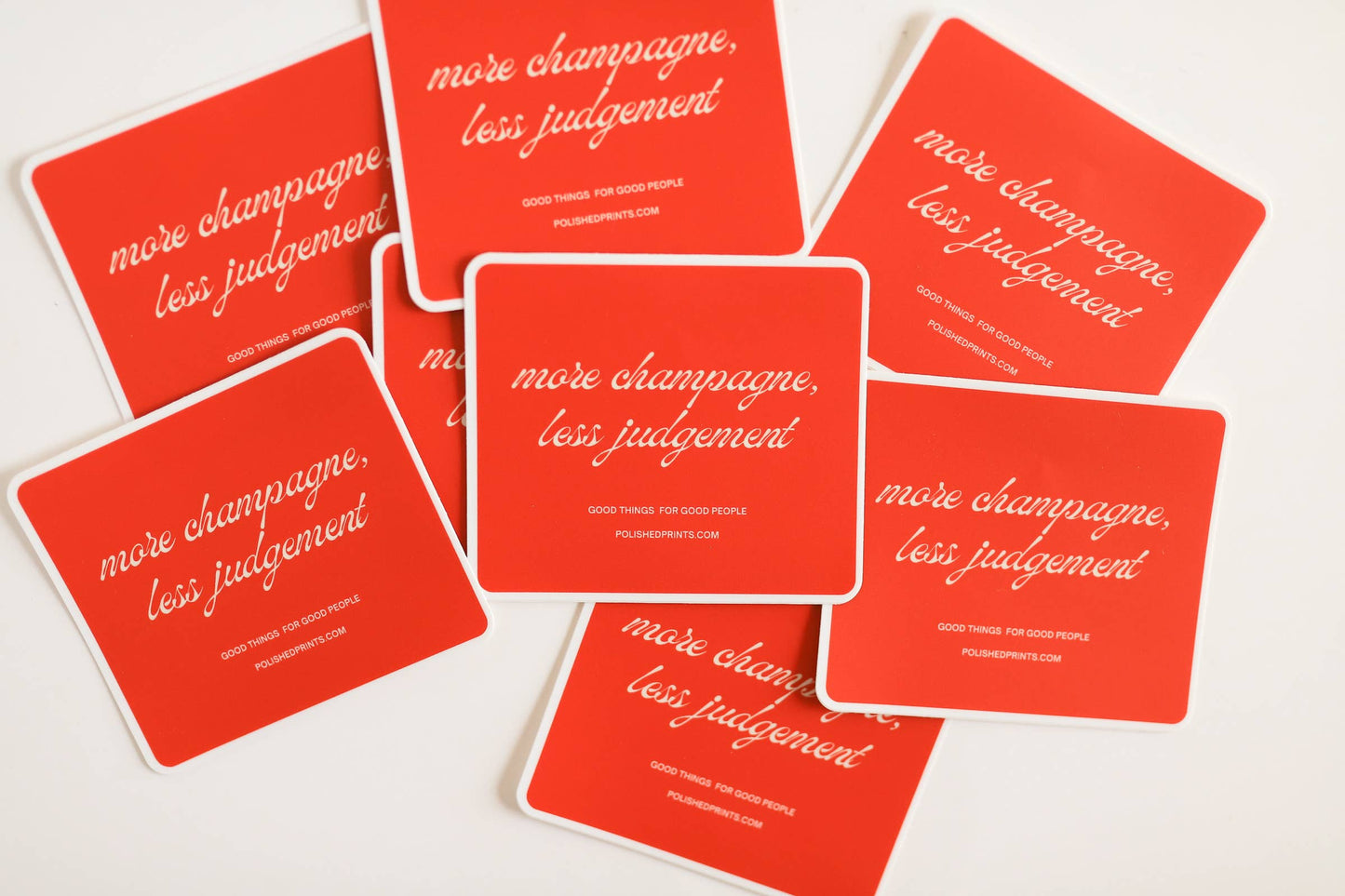More Champagne Red Waterproof Sticker