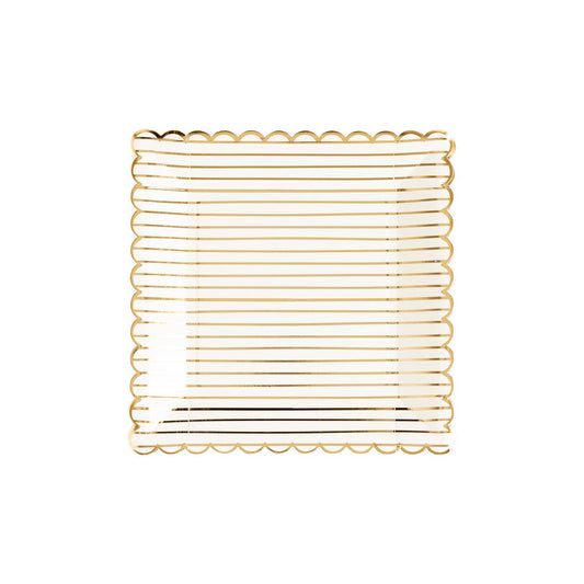 Golden Holiday Gold Stripes Plates - Favorite Little Things Co