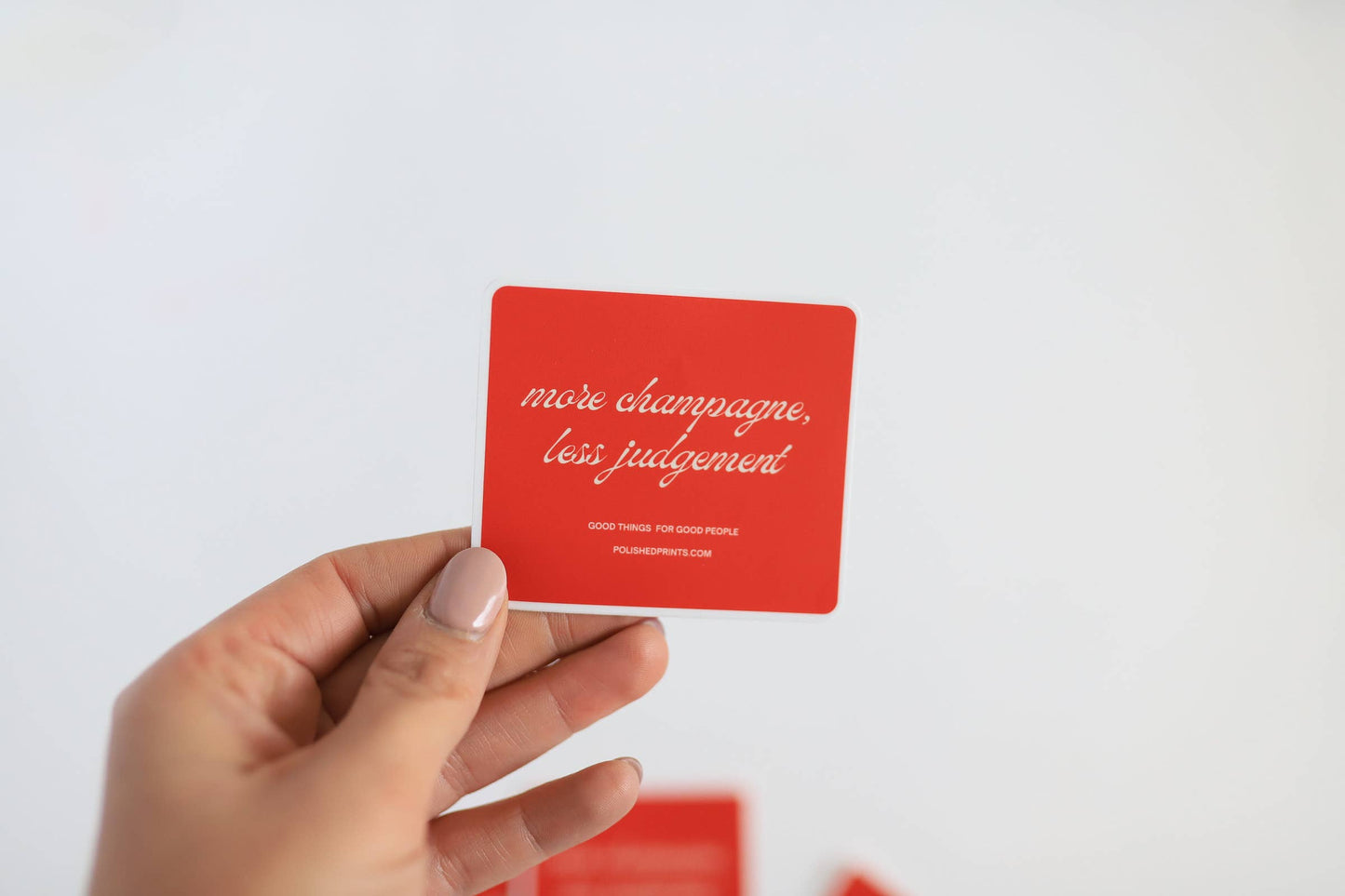 More Champagne Red Waterproof Sticker