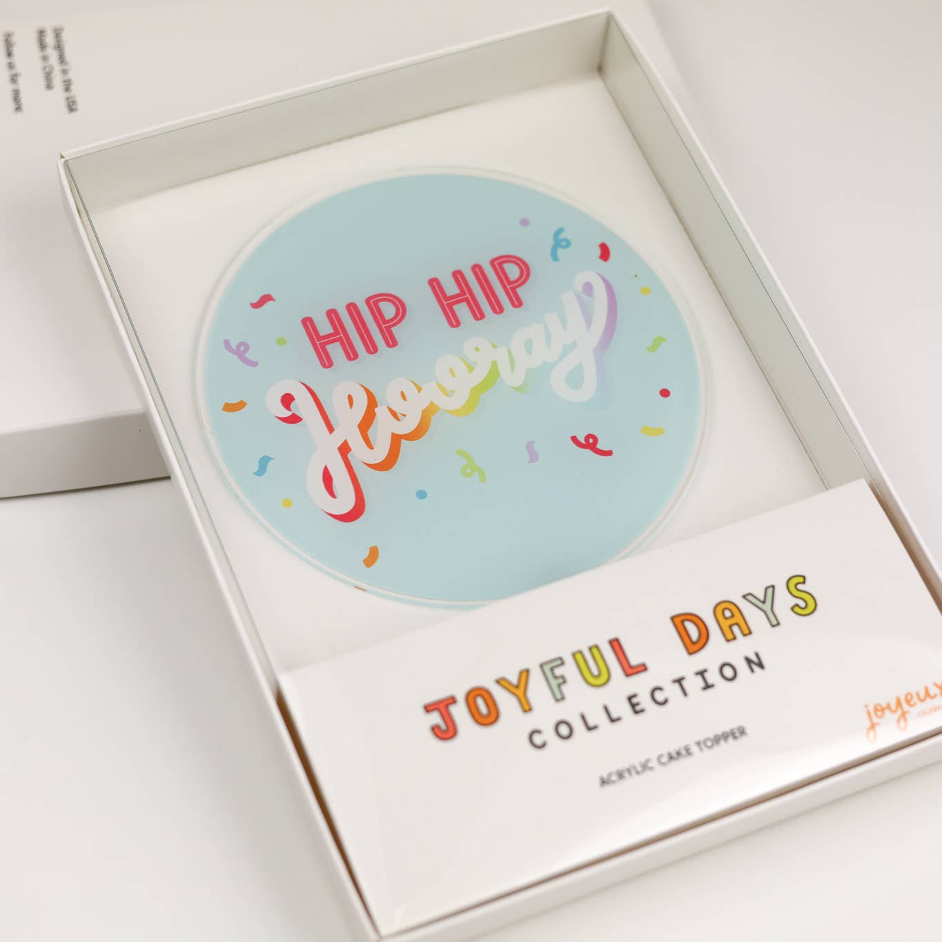 Hip Hip Hooray Acrylic Cake Topper