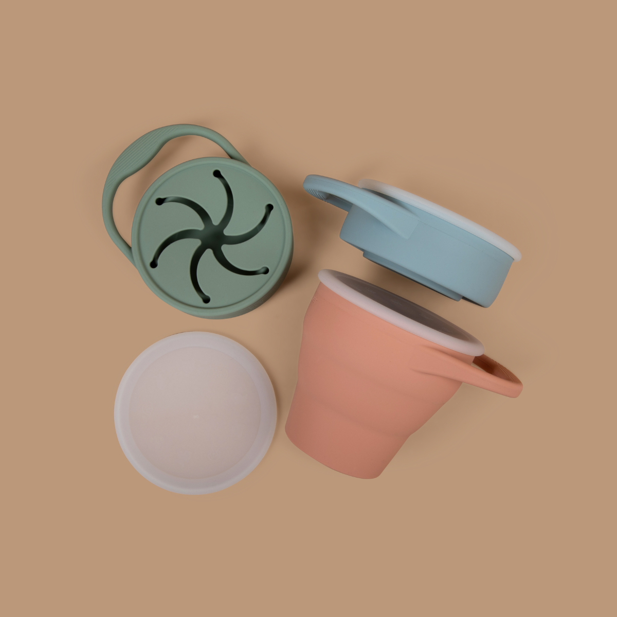Sage Green Foldable Silicone Snack Cup