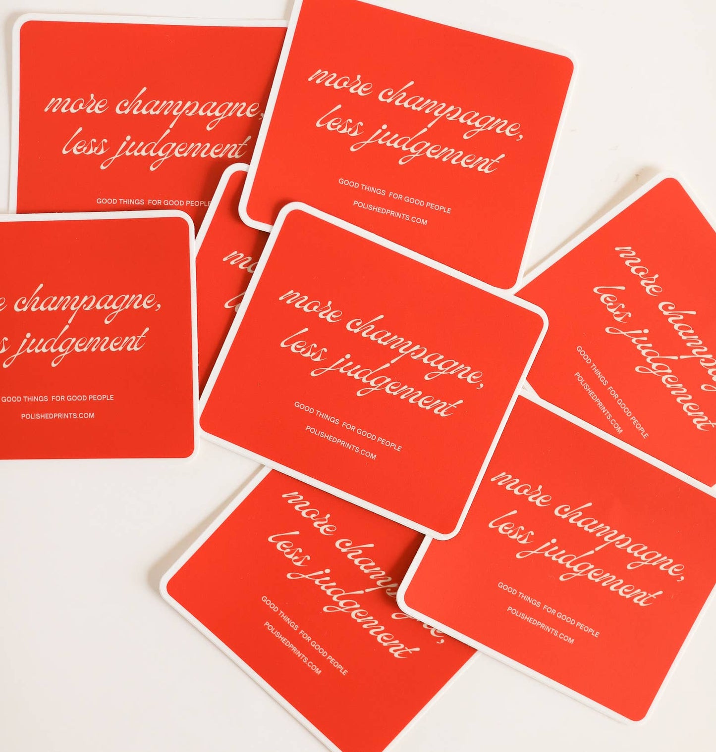 More Champagne Red Waterproof Sticker