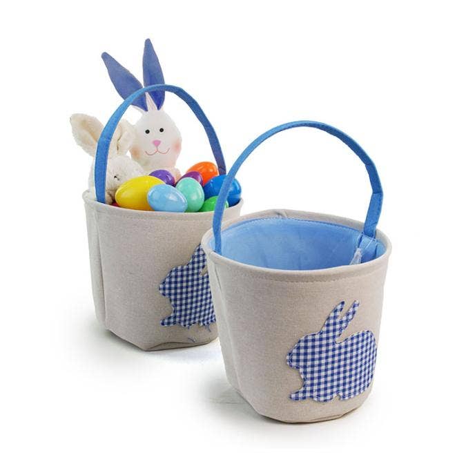 Blue Gingham Bunny Easter basket