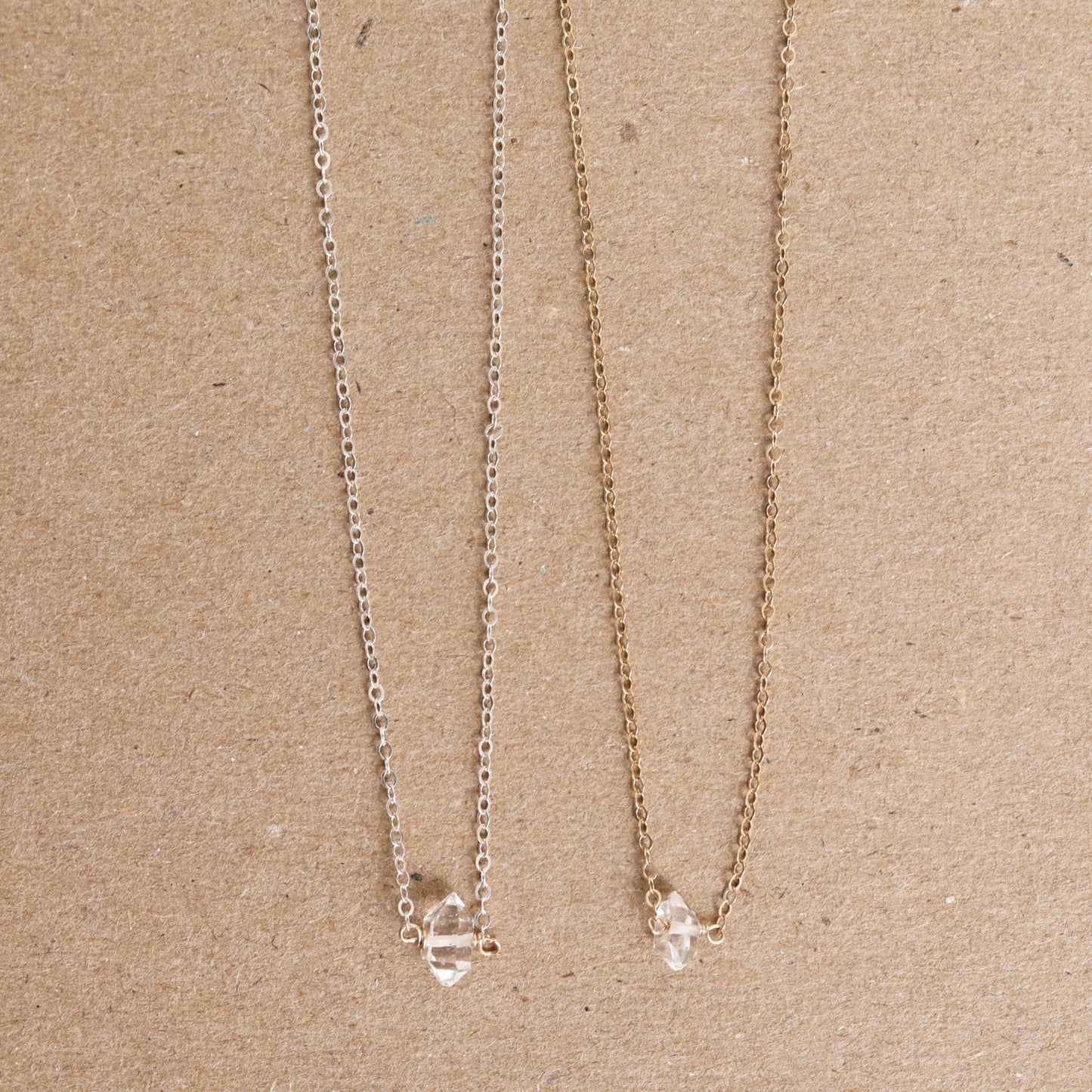 Herkimer Diamond Choker - Chocolate and Steel
