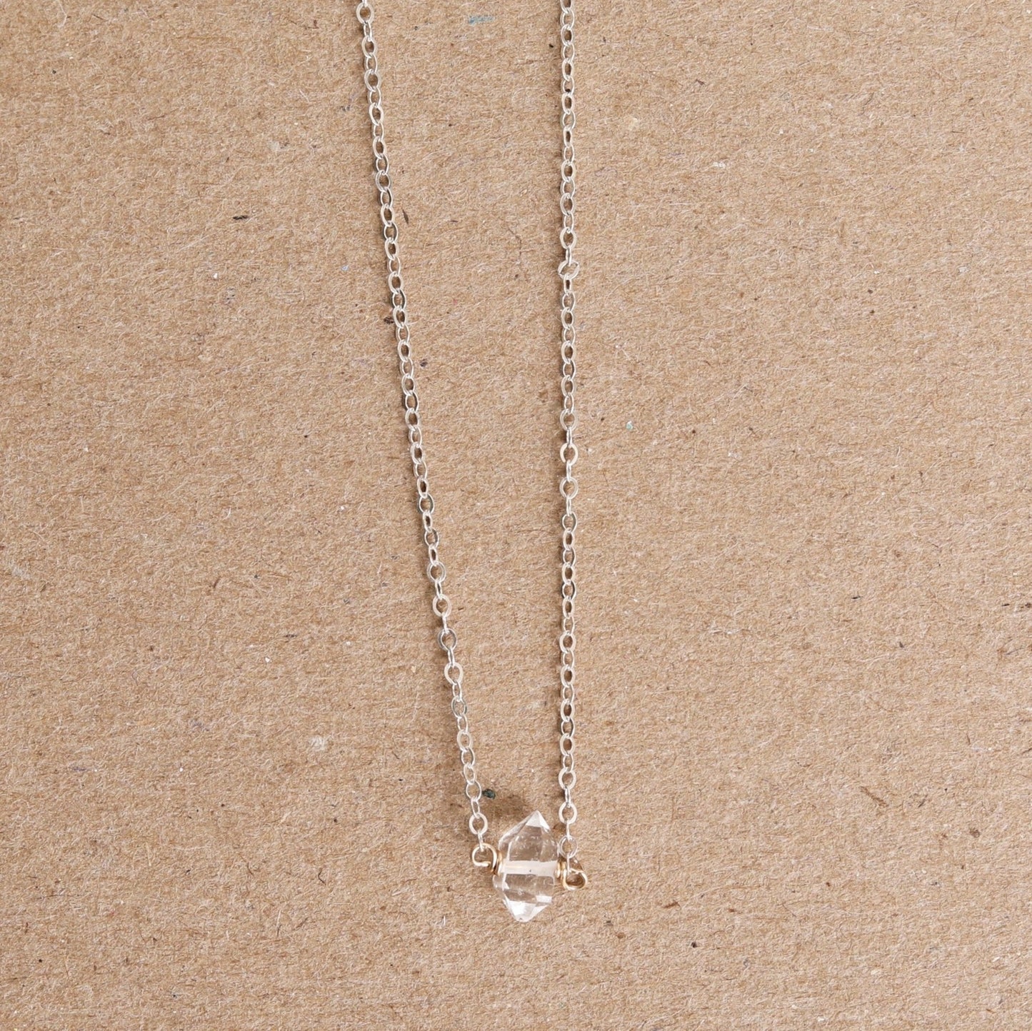 Herkimer Diamond Choker - Chocolate and Steel