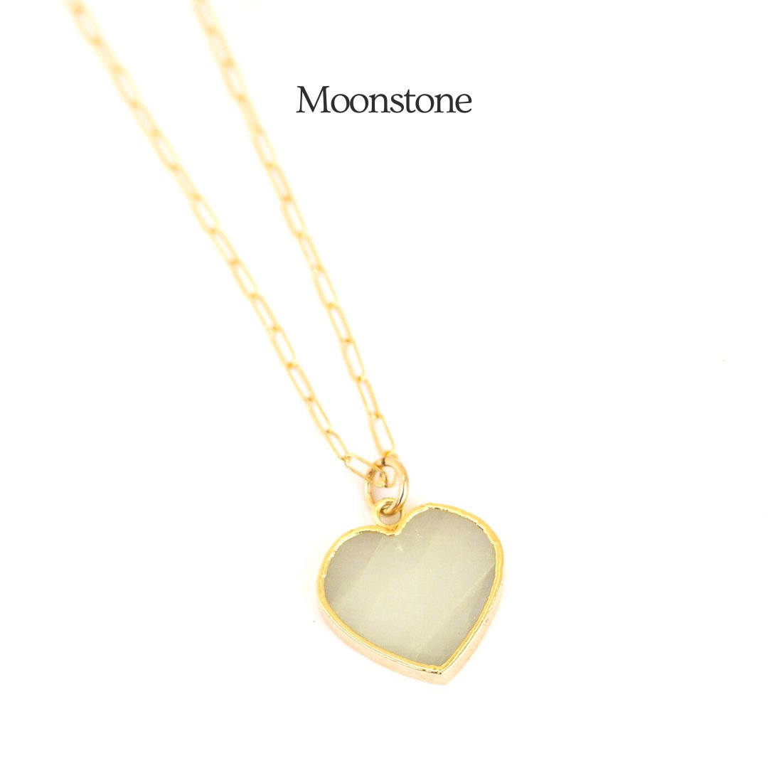Isla Gemstone Heart Necklace | Birthstone Jewelry | Chocolate & Steel