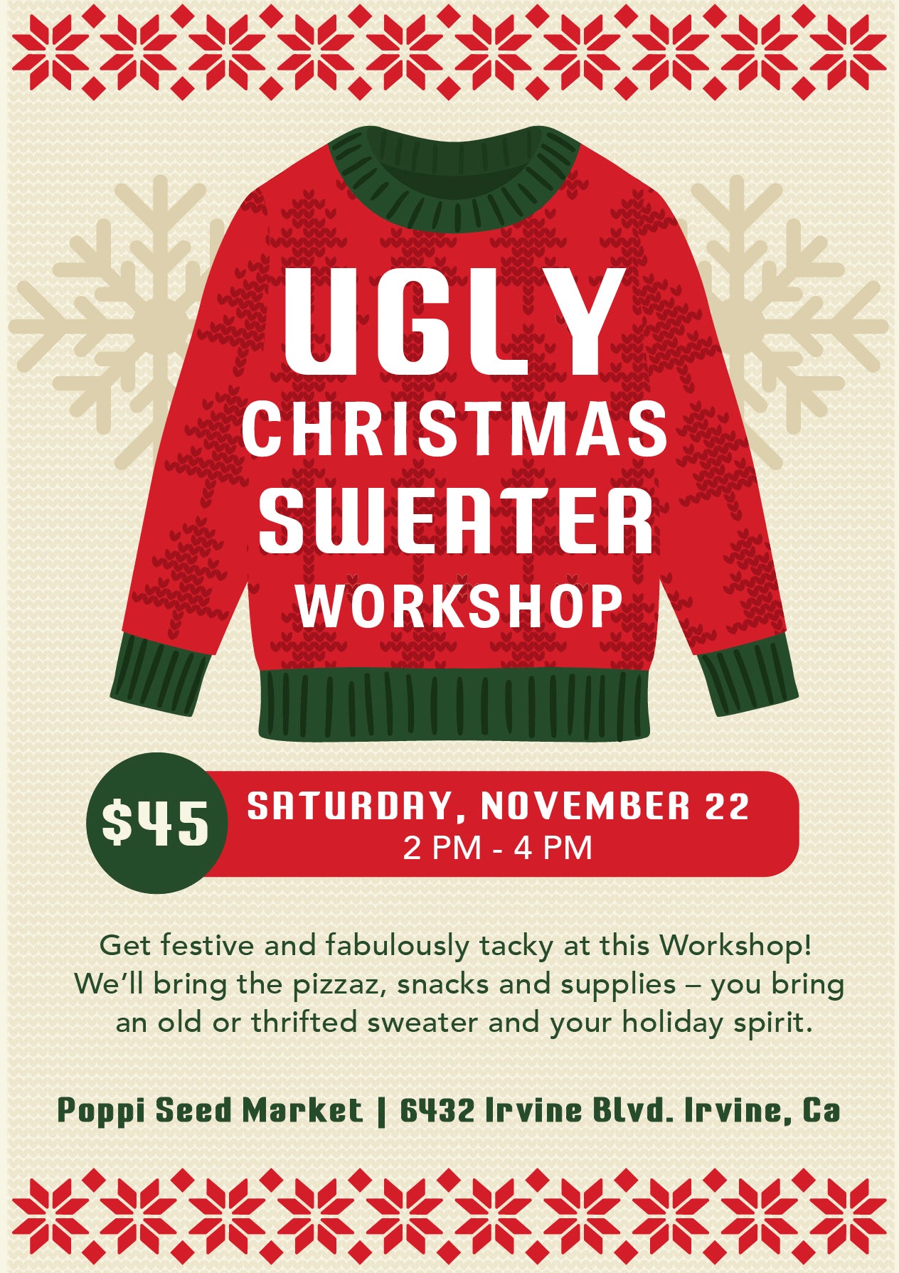 Ugly Sweater Decorating Workshop