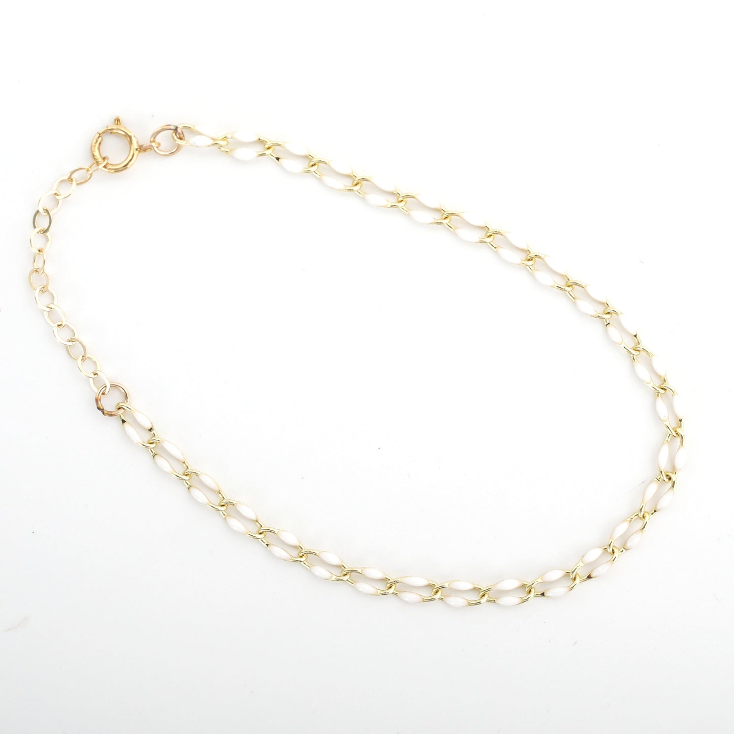 "The Topanga" Enamel and Gold Chain Bracelet