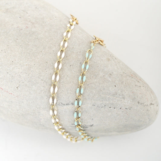 "The Topanga" Enamel and Gold Chain Bracelet