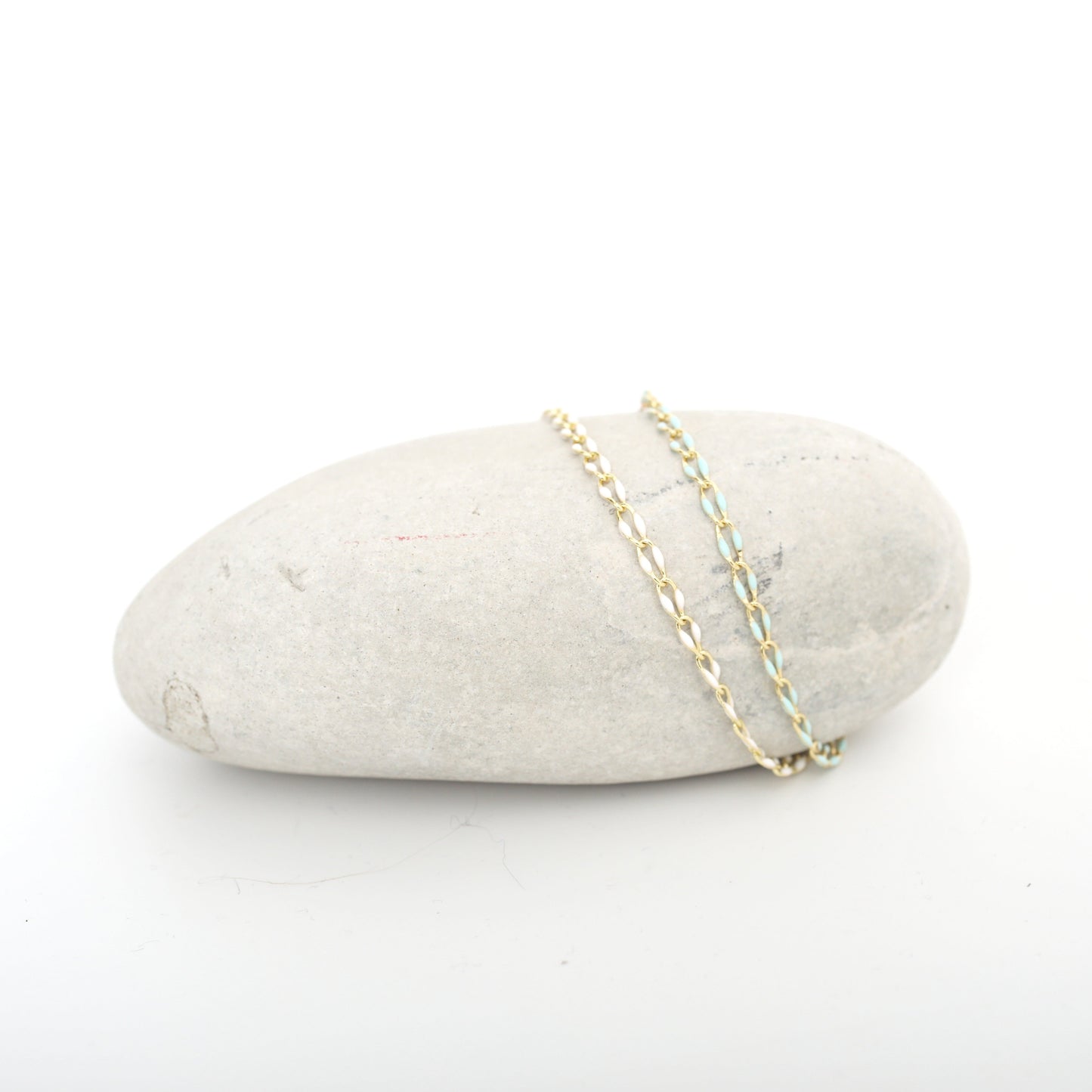 "The Topanga" Enamel and Gold Chain Bracelet