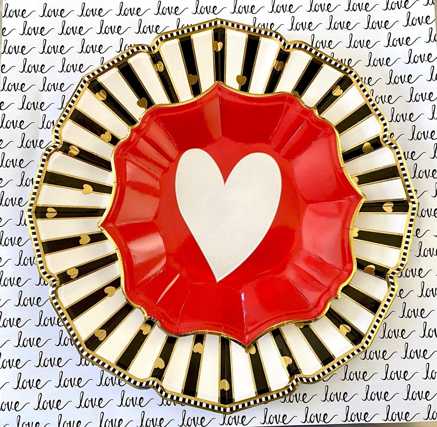 Love Scattered Heart Dinner Plates