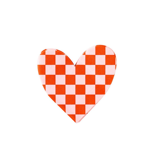 Checkered Heart Paper Napkins