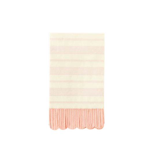 Pink Striped Fringed Guest Napkins