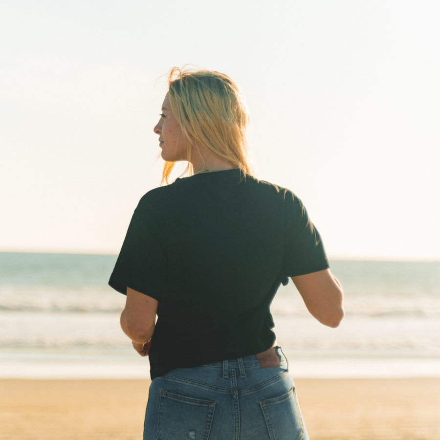 Women's T-Shirt | Boxy Crew Tee | Organic Cotton | Black