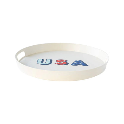 USA Reusable Bamboo Round Serving Tray