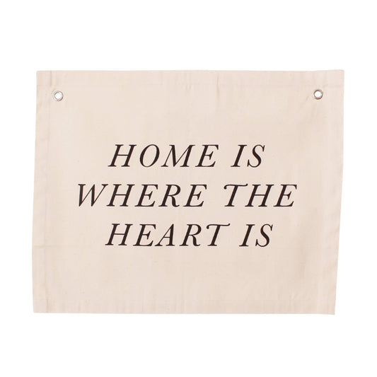 Home Is Where The Heart Is Canvas Banner