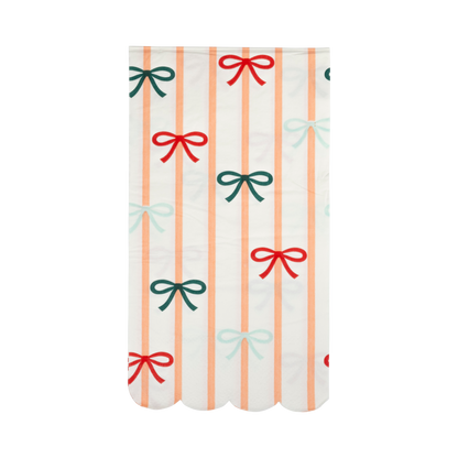 Bows and Stripes Scalloped Dinner Napkin