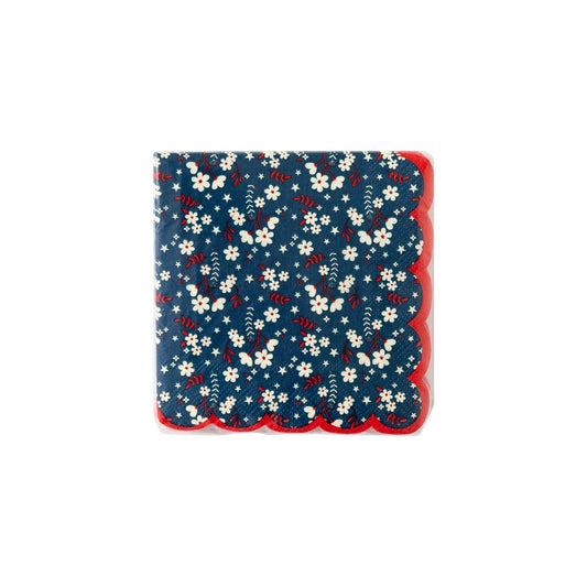 Liberty Floral Scallop Cocktail Napkins
