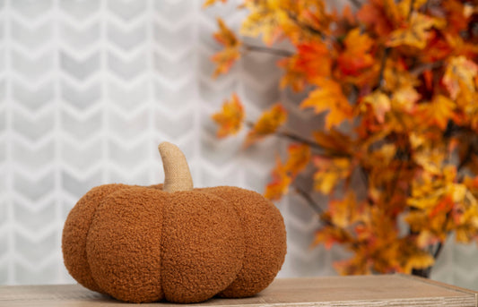 Rust Sherpa Pumpkin Pillow