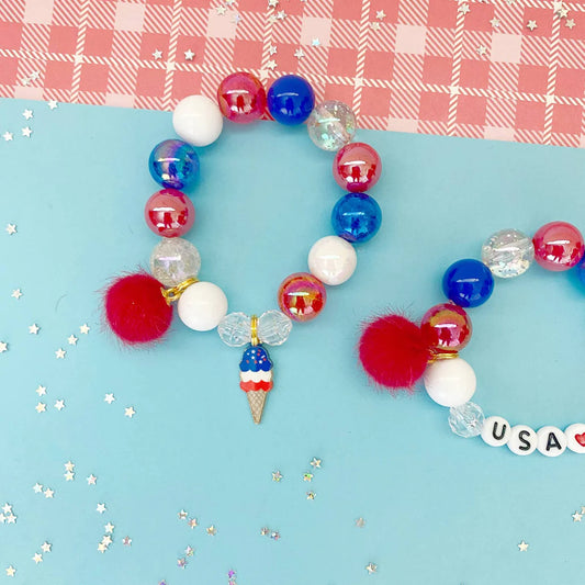 July 4th Ice Cream Charm Bracelet