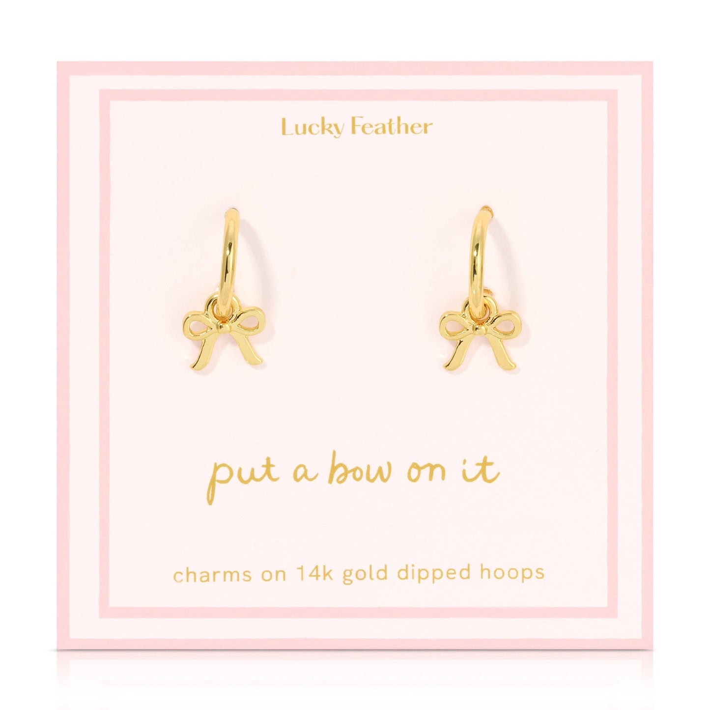 Golds Bow Charm Hoops